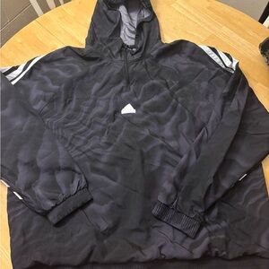Adidas Dark Gray Hooded Raincoat